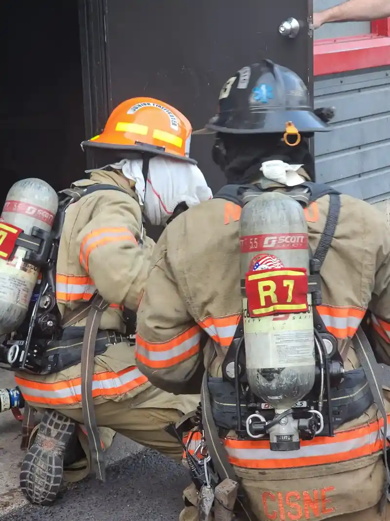 Firefighters on the job